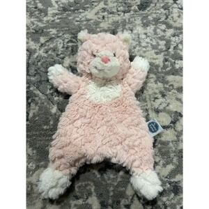 Mary Meyer Pink White Soft Plush Baby Toy Cat Kitten Lovey Beanie 11"